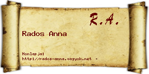 Rados Anna névjegykártya